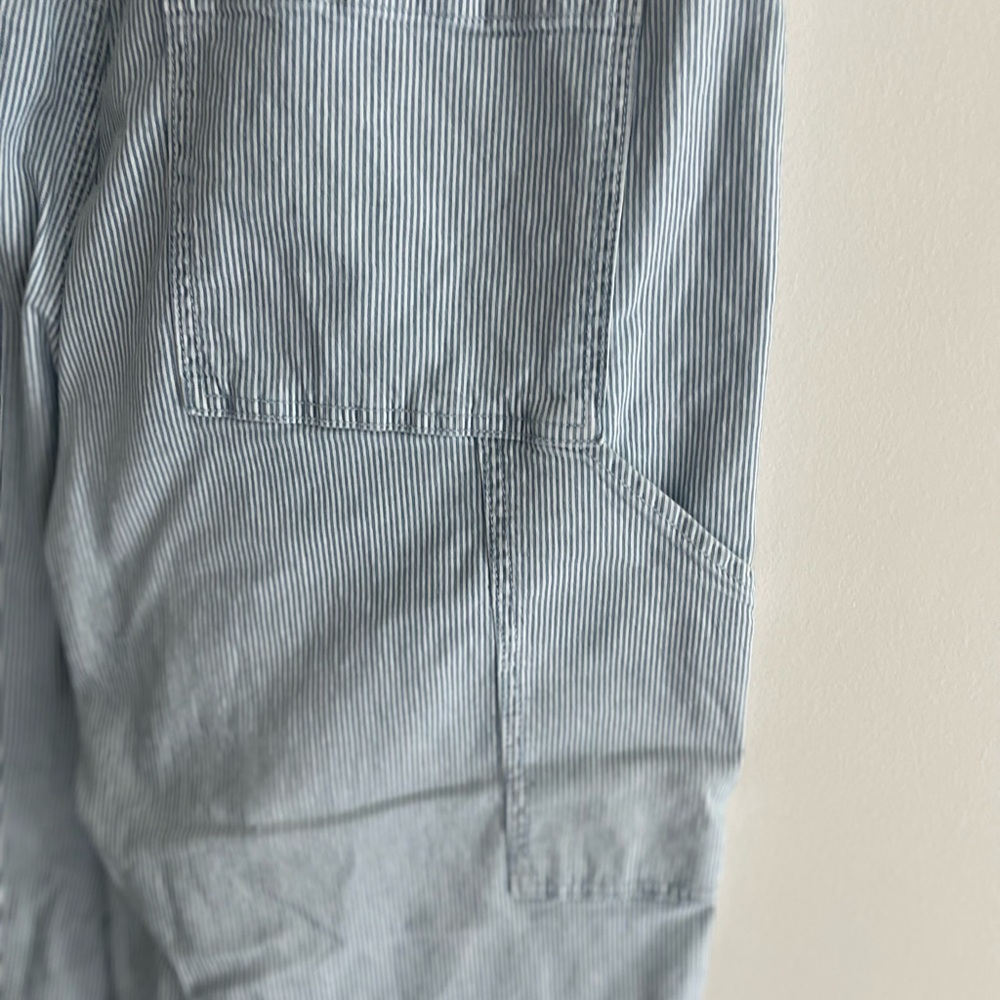 American Eagle Outfitters Super High Rise Baggy Wide Leg Conductor Stripe - Picture 8 of 9